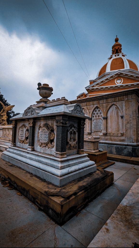 Christian graves with Urdu inscriptions at St. James' Church (Skinner's Church) through the lens of Moksha 